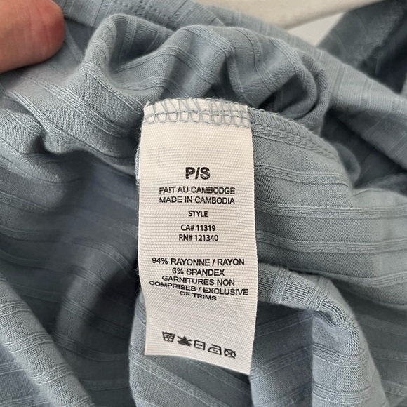 Garage basic rusty blue stretch long sleeve t-shirt - Picture 5 of 5